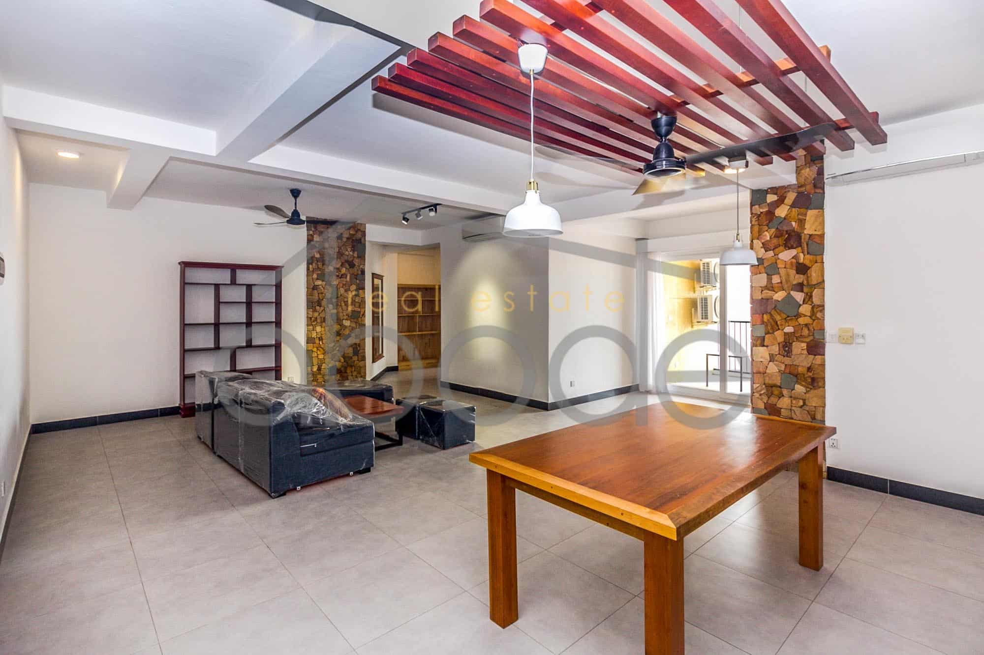 Bright contemporary 1 bedroom serviced apartment near embassies for rent Tonle Bassac