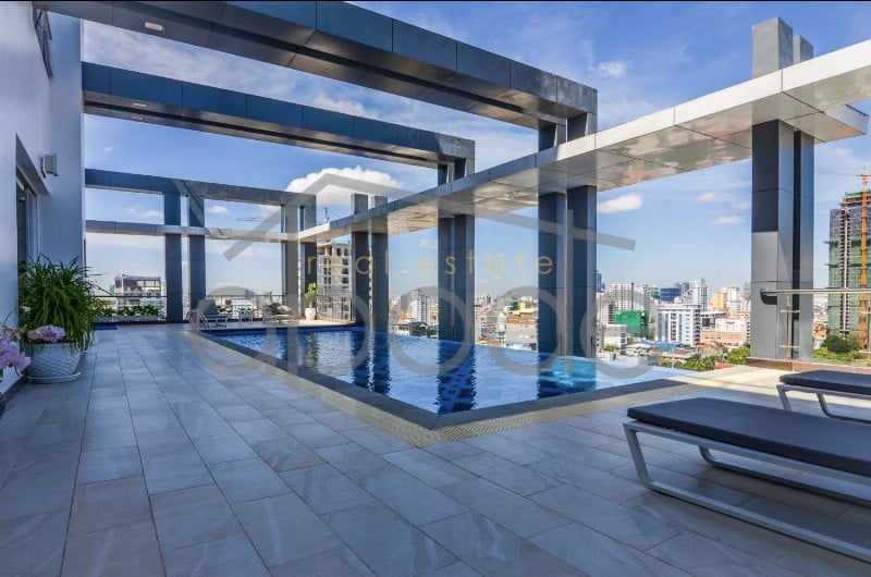 Luxury 1-bedroom apartment city views and pool for rent Tonle Bassac | central Phnom Penh